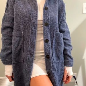 Fuzzy Blue Fashion Nova long coat
